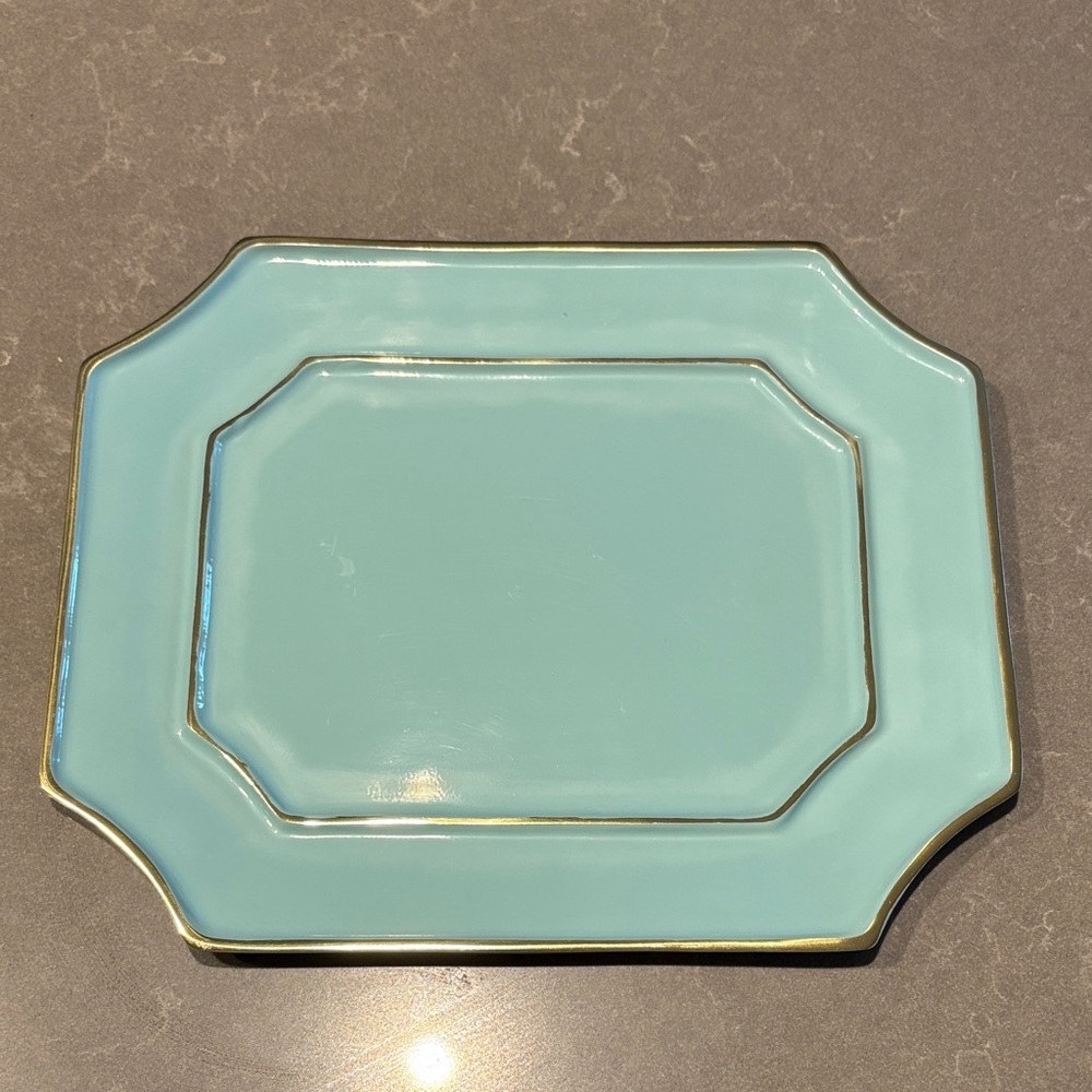 Elegant Platter with Gold Trim